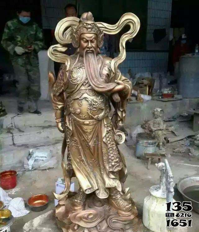 關公雕塑-不銹鋼噴金烤漆大型景觀武財神關公雕塑 關公雕塑-不銹鋼噴金烤漆大型景觀武財神關公雕塑高清圖片