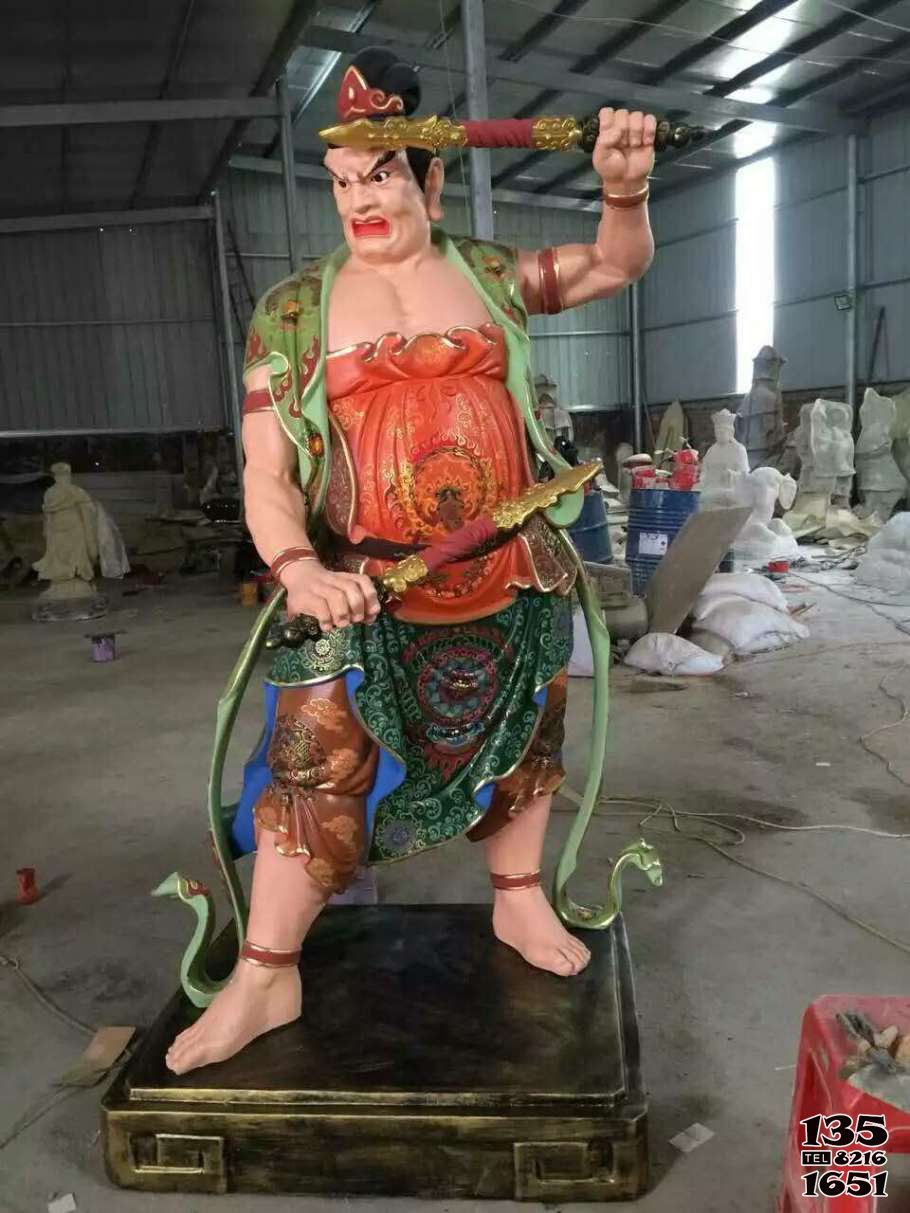 哼哈二將雕塑-寺廟玻璃鋼彩繪大型景觀哼哈二將雕塑 哼哈二將雕塑-寺廟玻璃鋼彩繪大型景觀哼哈二將雕塑高清圖片
