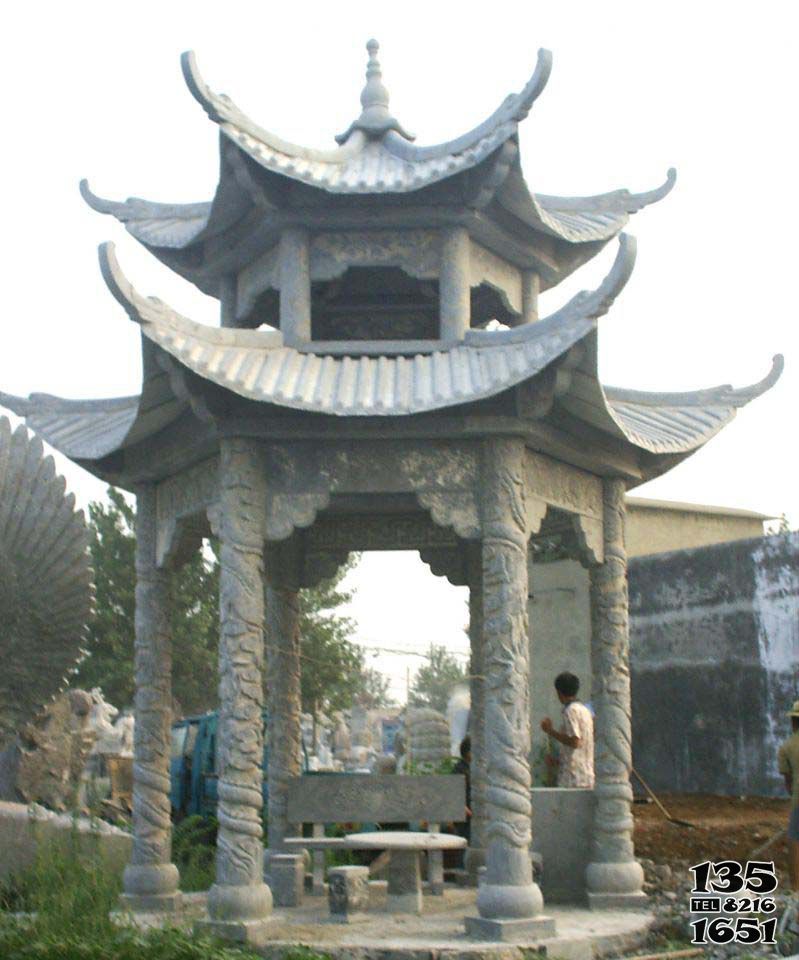 涼亭雕塑-雙層仿古建青石戶外園林小區(qū)擺放休閑涼亭雕塑 涼亭雕塑-雙層仿古建青石戶外園林小區(qū)擺放休閑涼亭雕塑高清圖片