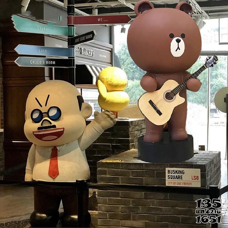 熊雕塑-商店酒吧彈吉他卡通玻璃鋼熊雕塑 熊雕塑-商店酒吧彈吉他卡通玻璃鋼熊雕塑高清圖片