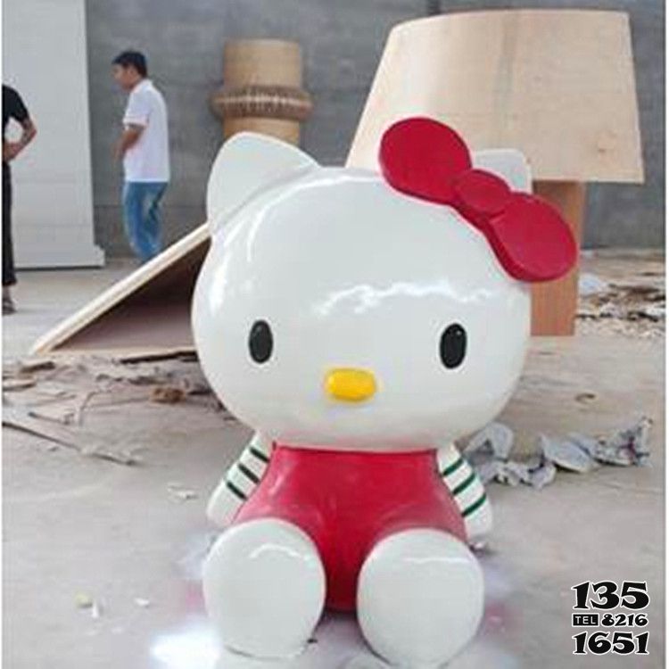kitty貓雕塑-公園玻璃可愛童趣kitty貓雕塑 kitty貓雕塑-公園玻璃可愛童趣kitty貓雕塑高清圖片
