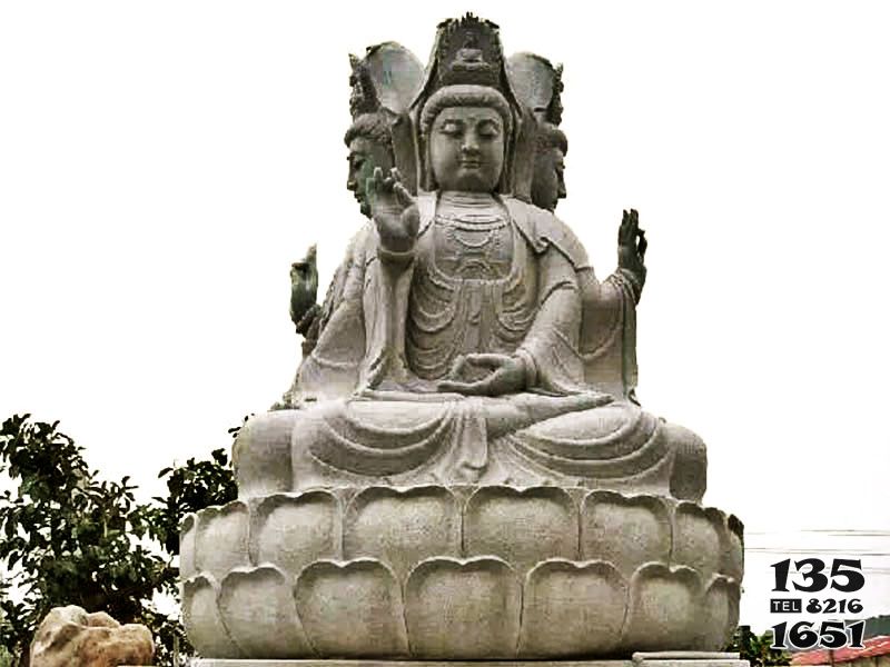 觀音菩薩雕塑-景區戶外大型大理石石雕三面觀音菩薩雕塑 觀音菩薩雕塑-景區戶外大型大理石石雕三面觀音菩薩雕塑高清圖片