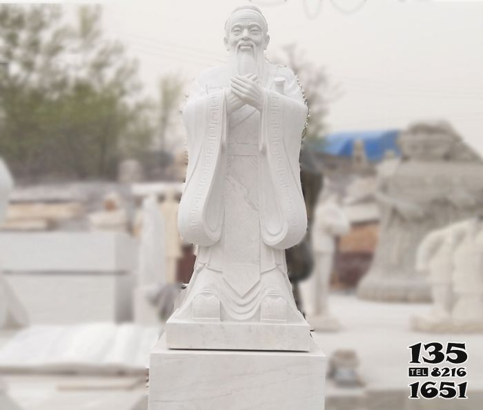 孔子雕塑-戶外漢白玉石雕古代名人孔子雕塑 孔子雕塑-戶外漢白玉石雕古代名人孔子雕塑高清圖片