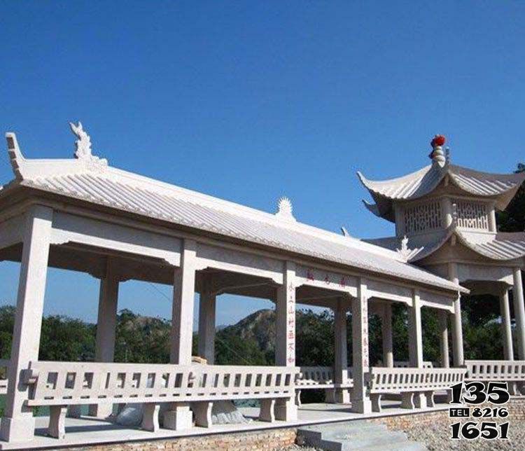 涼亭雕塑-景區海邊擺放仿古長廊休閑座椅涼亭雕塑 涼亭雕塑-景區海邊擺放仿古長廊休閑座椅涼亭雕塑高清圖片