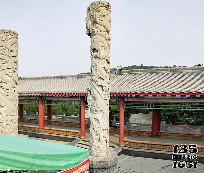 龍柱雕塑-景區廣場大理石龍柱石雕 龍柱雕塑-景區廣場大理石龍柱石雕高清圖片