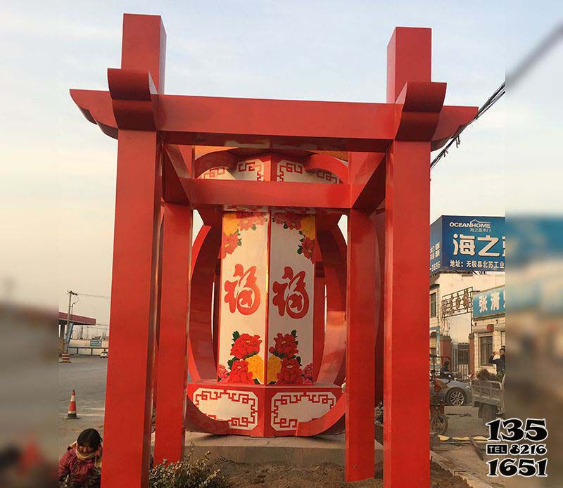 燈籠雕塑-城市廣場擺放不銹鋼中國夢燈籠雕塑 燈籠雕塑-城市廣場擺放不銹鋼中國夢燈籠雕塑