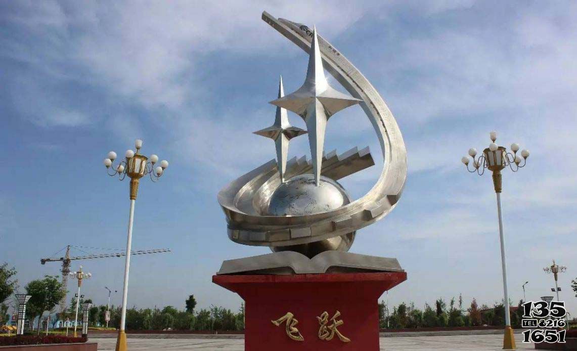 飛躍雕塑-戶外抽象不銹鋼鏡面星星飛躍雕塑 飛躍雕塑-戶外抽象不銹鋼鏡面星星飛躍雕塑高清圖片
