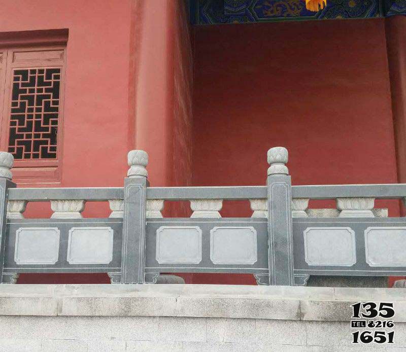 欄桿欄板雕塑-芝麻白大理石欄板扶手雕塑高清圖片