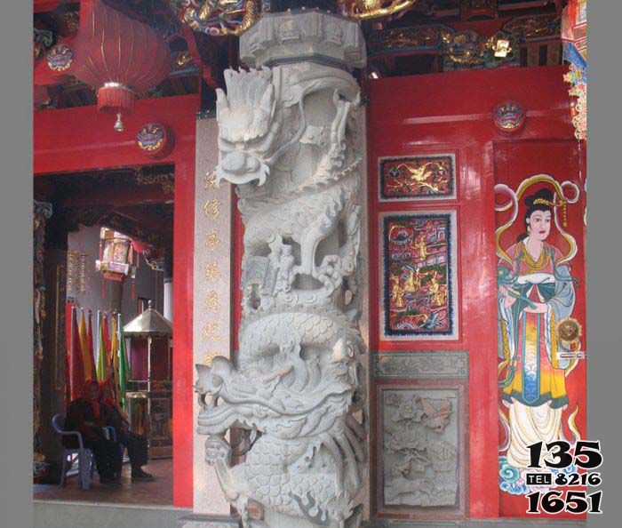 龍柱雕塑-寺廟景觀大理石雕刻龍柱石雕 龍柱雕塑-寺廟景觀大理石雕刻龍柱石雕高清圖片