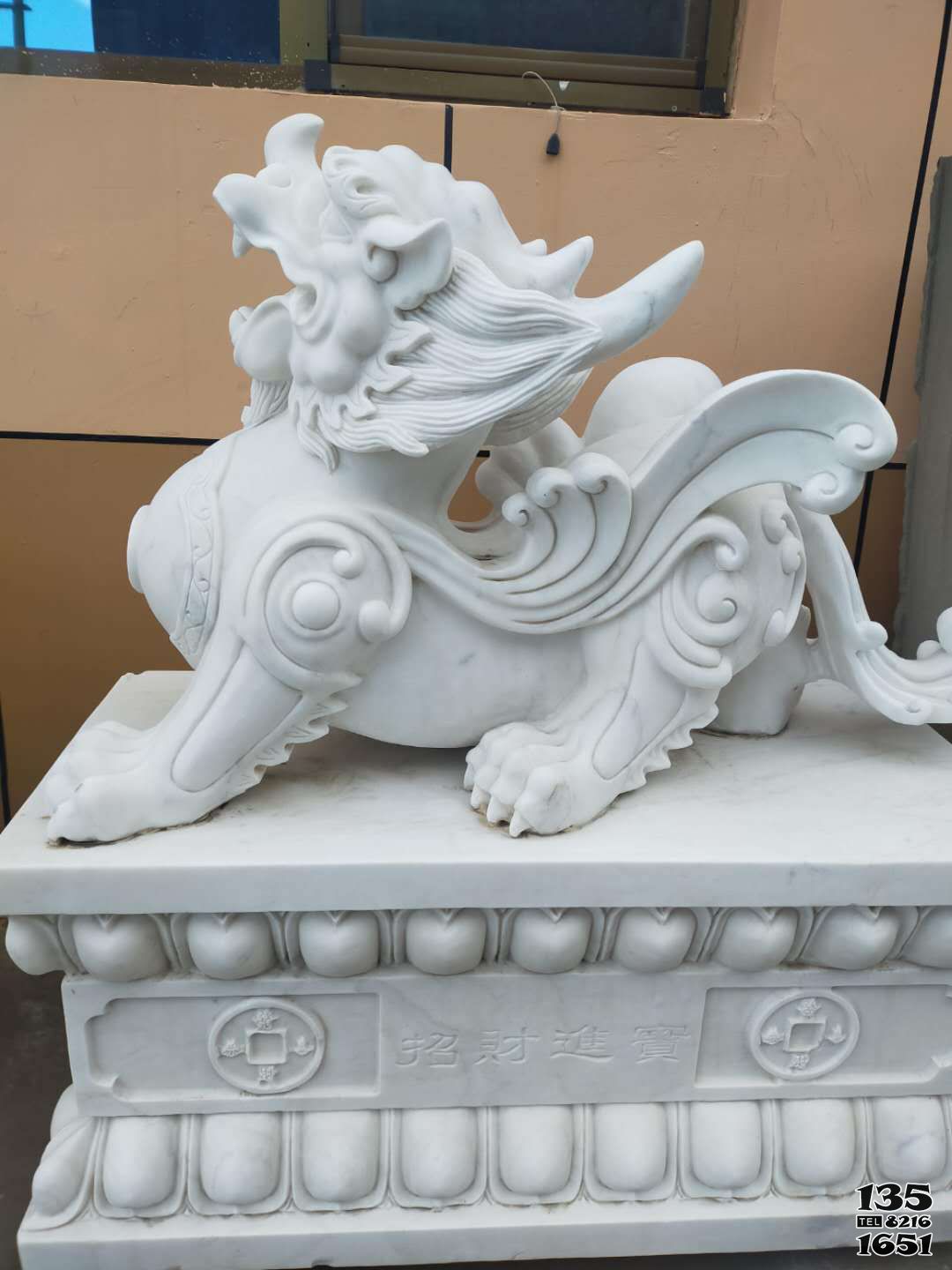 貔貅雕塑-寺廟庭院漢白玉石雕鎮宅貔貅雕塑 貔貅雕塑-寺廟庭院漢白玉石雕鎮宅貔貅雕塑高清圖片