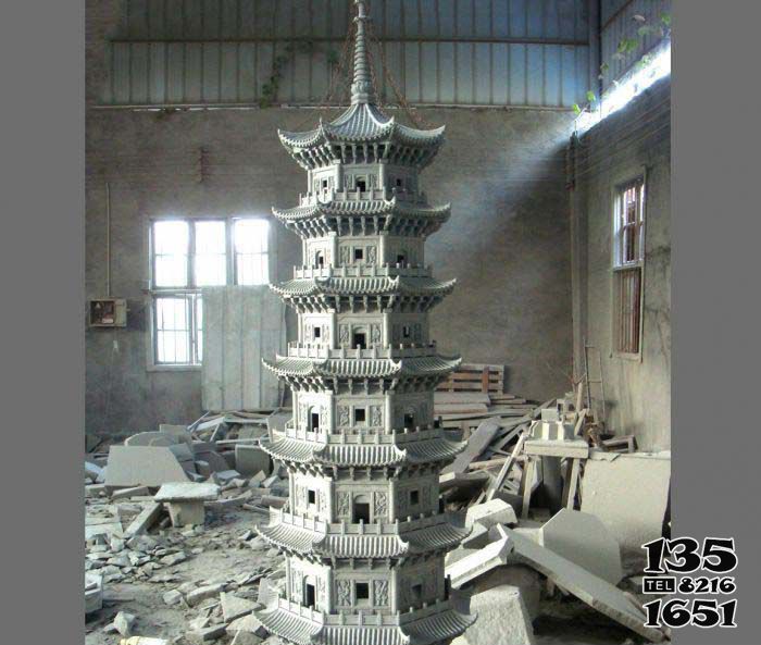 佛塔雕塑-廣場擺放微景觀大理石多層寶塔石雕 佛塔雕塑-廣場擺放微景觀大理石多層寶塔石雕高清圖片