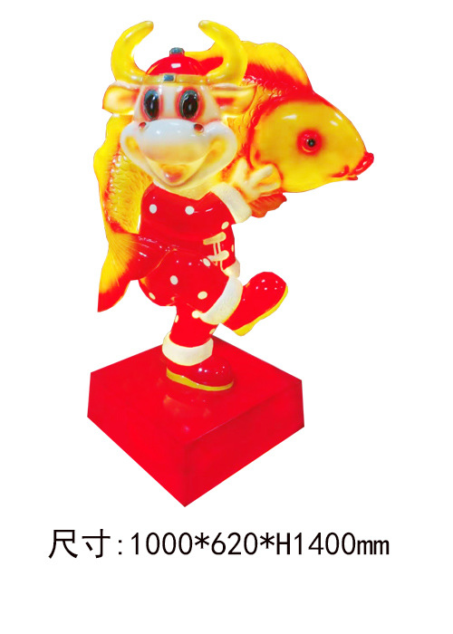 華爾街牛-室內擺放的背魚的玻璃鋼卡通華爾街牛 華爾街牛-室內擺放的背魚的玻璃鋼卡通華爾街牛高清圖片