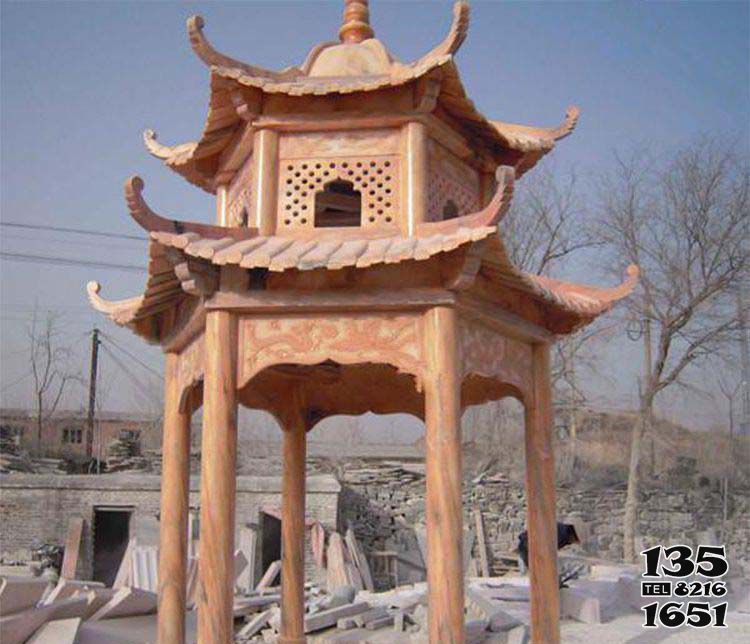 涼亭雕塑-農村口擺放花崗巖雕刻鏤空雙層涼亭景觀雕塑 涼亭雕塑-農村口擺放花崗巖雕刻鏤空雙層涼亭景觀雕塑高清圖片