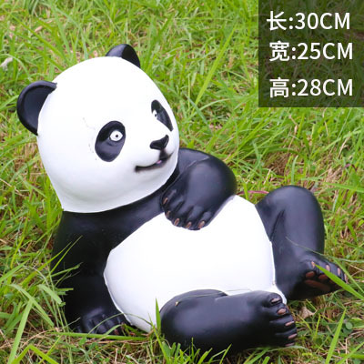 熊貓雕塑- 庭院躺平仿真彩繪玻璃鋼熊貓雕塑 熊貓雕塑- 庭院躺平仿真彩繪玻璃鋼熊貓雕塑高清圖片