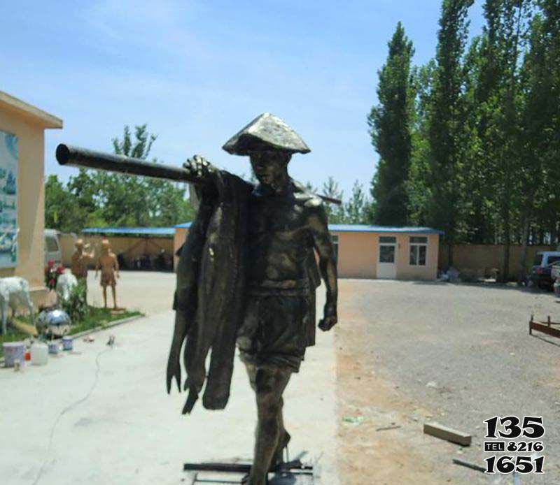 打漁雕塑-花園廣場漁民打魚歸來人物純銅雕塑 打漁雕塑-花園廣場漁民打魚歸來人物純銅雕塑高清圖片