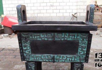 鼎雕塑-景區(qū)創(chuàng)意仿古不銹鋼噴漆浮雕鼎雕塑