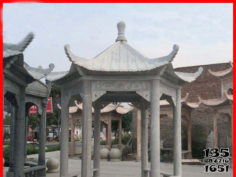 涼亭雕塑-大理石公園景區(qū)擺放六角休閑涼亭雕塑 涼亭雕塑-大理石公園景區(qū)擺放六角休閑涼亭雕塑高清圖片