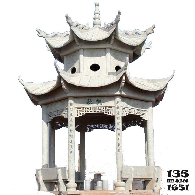 涼亭雕塑-公園休閑區擺放青石仿古建雙層頂涼亭雕塑 涼亭雕塑-公園休閑區擺放青石仿古建雙層頂涼亭雕塑高清圖片