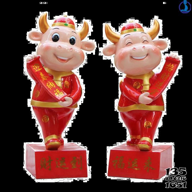 牛雕塑-客廳擺放兩只財源到福氣來玻璃鋼牛雕塑 牛雕塑-客廳擺放兩只財源到福氣來玻璃鋼牛雕塑高清圖片