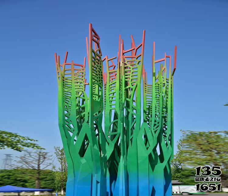 樹雕塑-海洋館擺放彩色不銹鋼抽象大樹雕塑 樹雕塑-海洋館擺放彩色不銹鋼抽象大樹雕塑