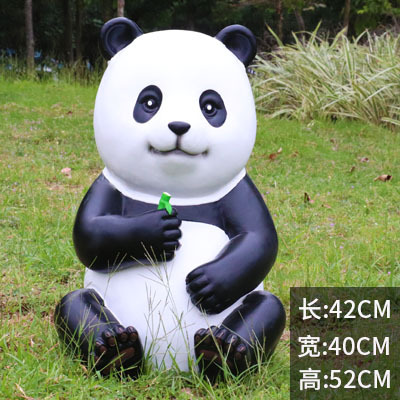 熊貓雕塑-動物園草坪擺放坐地拿竹玻璃鋼熊貓雕塑 熊貓雕塑-動物園草坪擺放坐地拿竹玻璃鋼熊貓雕塑高清圖片