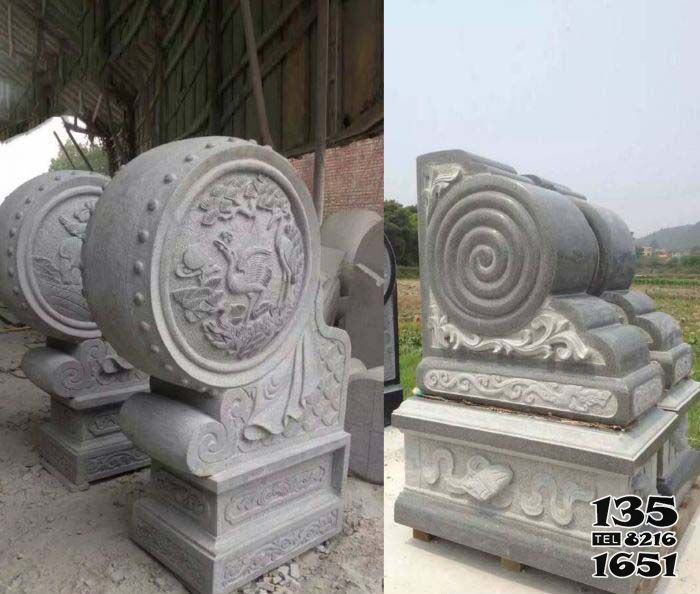抱鼓石門墩雕塑-庭院門口擺放招財抱鼓石大理石門墩 抱鼓石門墩雕塑-庭院門口擺放招財抱鼓石大理石門墩高清圖片
