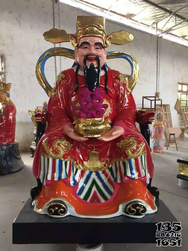 財神雕塑-寺廟大型玻璃鋼彩繪供奉神佛招財菩薩財神雕塑