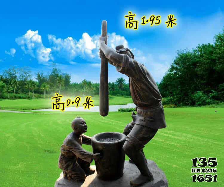 打糍粑雕塑-園林景觀草坪擺放制作小吃打糍粑人物雕塑 打糍粑雕塑-園林景觀草坪擺放制作小吃打糍粑人物雕塑高清圖片