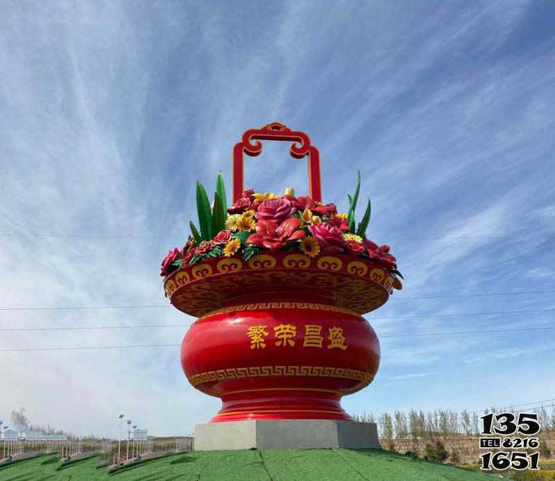 花籃雕塑-廣場戶外創意工藝玻璃花籃雕塑 花籃雕塑-廣場戶外創意工藝玻璃花籃雕塑高清圖片