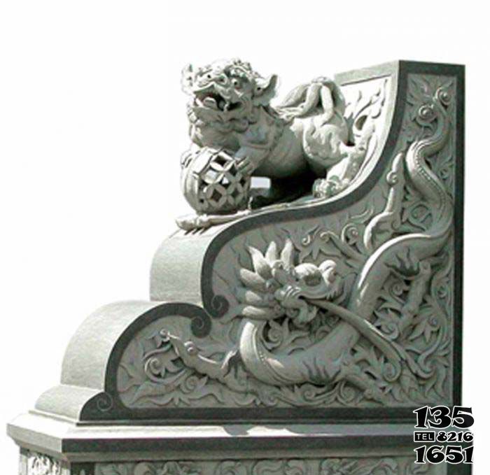 獅子雕塑-大理石石雕浮雕庭院獅子雕塑 獅子雕塑-大理石石雕浮雕庭院獅子雕塑高清圖片