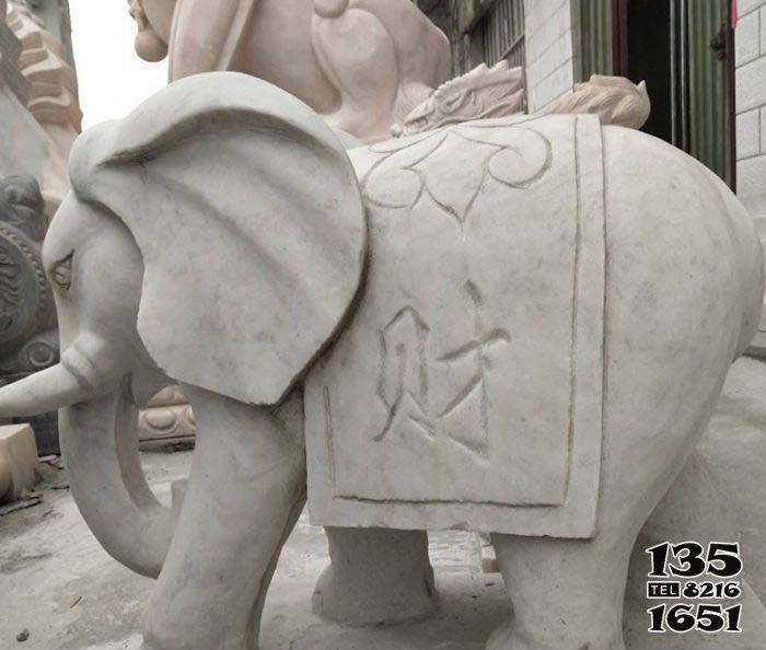 大象雕塑-大理石石雕庭院別墅招財大象雕塑 大象雕塑-大理石石雕庭院別墅招財大象雕塑高清圖片