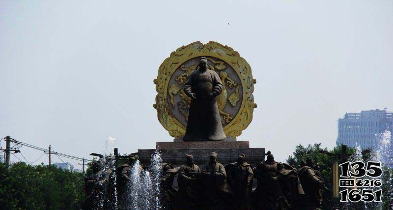 李世民雕塑-園林景觀噴泉擺放唐朝皇帝李世民銅雕 李世民雕塑-園林景觀噴泉擺放唐朝皇帝李世民銅雕