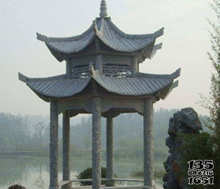 涼亭雕塑-公園湖觀賞臺擺放仿古建休閑涼亭雕塑 涼亭雕塑-公園湖觀賞臺擺放仿古建休閑涼亭雕塑高清圖片