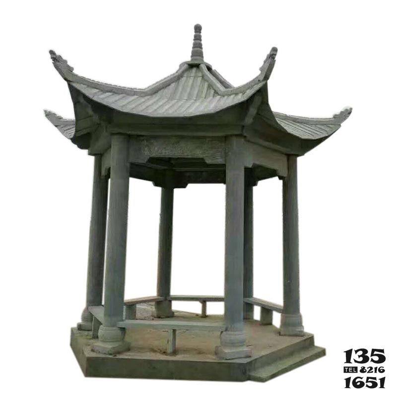 涼亭雕塑-花園廣場擺放簡易仿古六角休閑涼亭 涼亭雕塑-花園廣場擺放簡易仿古六角休閑涼亭高清圖片