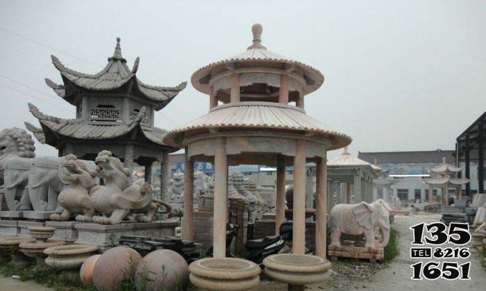 涼亭雕塑-仿古建圓頂雙層景區(qū)擺放涼亭花崗巖石雕 涼亭雕塑-仿古建圓頂雙層景區(qū)擺放涼亭花崗巖石雕高清圖片