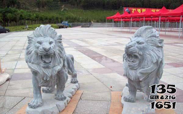 獅子雕塑-戶外景區大型行走的砂石石雕獅子雕塑 獅子雕塑-戶外景區大型行走的砂石石雕獅子雕塑高清圖片