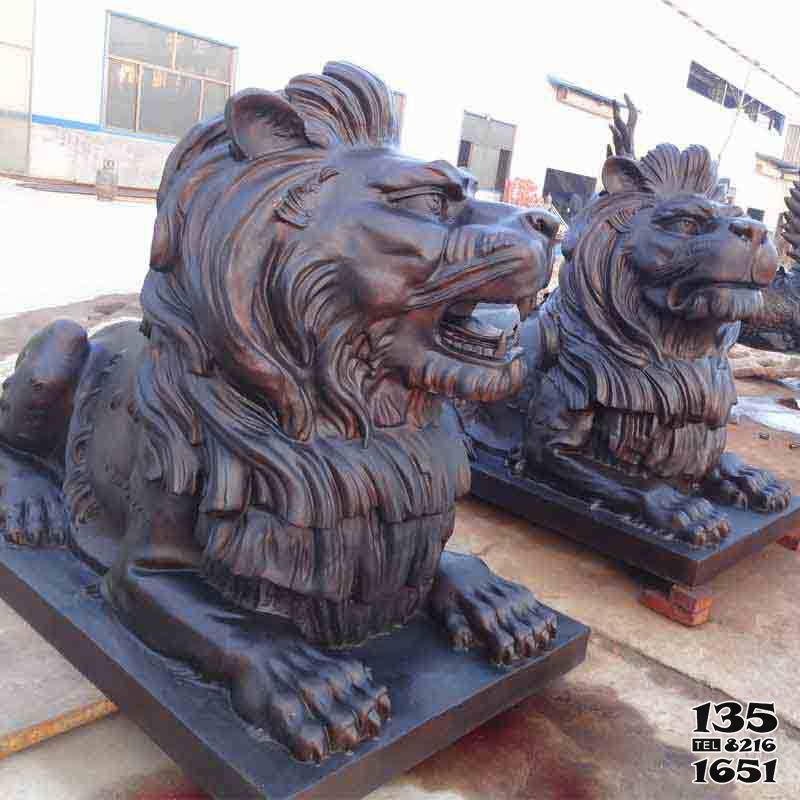 獅子雕塑-大型玻璃鋼仿真創意一對臥著的鎮宅獅子雕塑 獅子雕塑-大型玻璃鋼仿真創意一對臥著的鎮宅獅子雕塑高清圖片