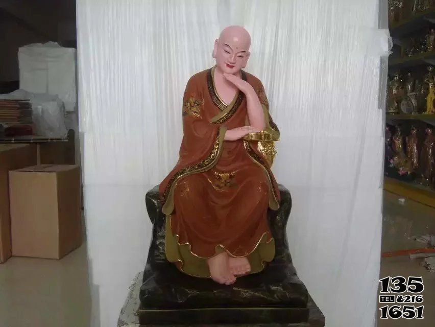 十八羅漢雕塑-玻璃鋼彩繪寺廟拖著下巴的十八羅漢雕塑 十八羅漢雕塑-玻璃鋼彩繪寺廟拖著下巴的十八羅漢雕塑高清圖片