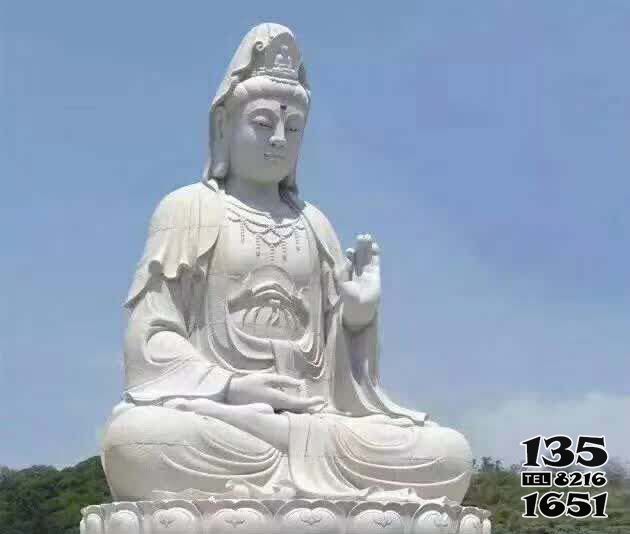 觀音雕塑-景區戶外大型漢白玉石雕觀音雕塑 觀音雕塑-景區戶外大型漢白玉石雕觀音雕塑高清圖片