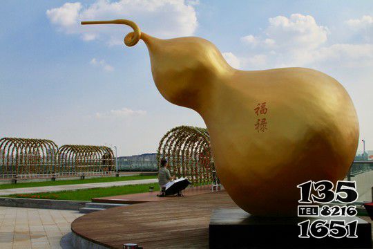 葫蘆雕塑-福祿漆金廣場葫蘆雕塑 葫蘆雕塑-福祿漆金廣場葫蘆雕塑高清圖片