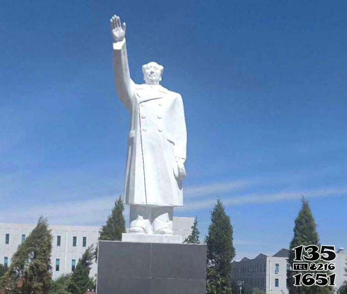 毛澤東雕塑-園林漢白玉石雕景觀揮手毛澤東雕塑 毛澤東雕塑-園林漢白玉石雕景觀揮手毛澤東雕塑高清圖片