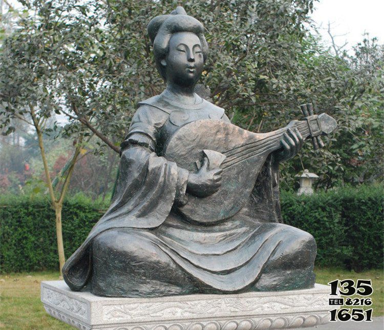 彈奏人物雕塑-彈琵琶的樂(lè)妓古代人物銅雕彈雕塑 彈奏人物雕塑-彈琵琶的樂(lè)妓古代人物銅雕彈雕塑高清圖片