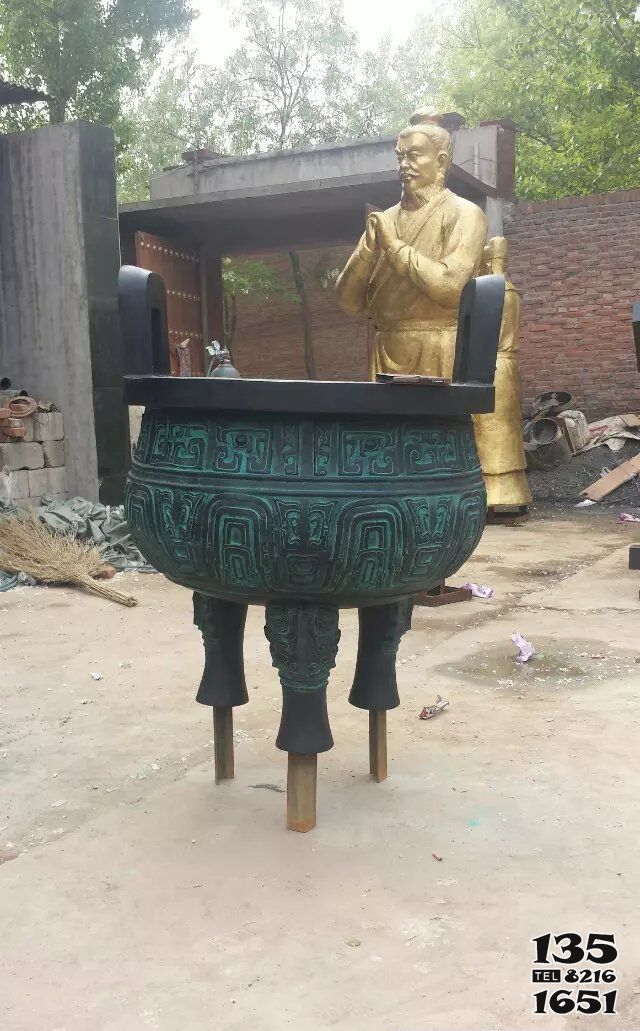 鼎雕塑-寺廟大型文物景觀青銅器鼎雕塑 鼎雕塑-寺廟大型文物景觀青銅器鼎雕塑高清圖片