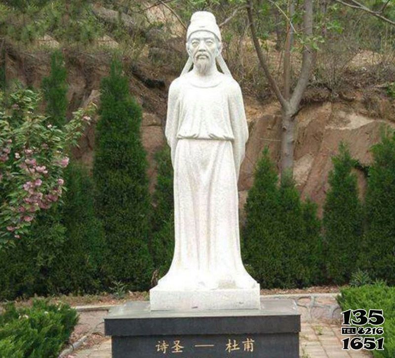 杜甫雕塑-大理石校園古代詩人杜甫雕像 杜甫雕塑-大理石校園古代詩人杜甫雕像高清圖片