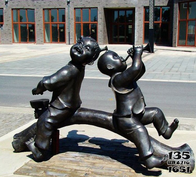兒童雕塑-街道銅雕兒童玩耍童趣兒童雕塑 兒童雕塑-街道銅雕兒童玩耍童趣兒童雕塑高清圖片