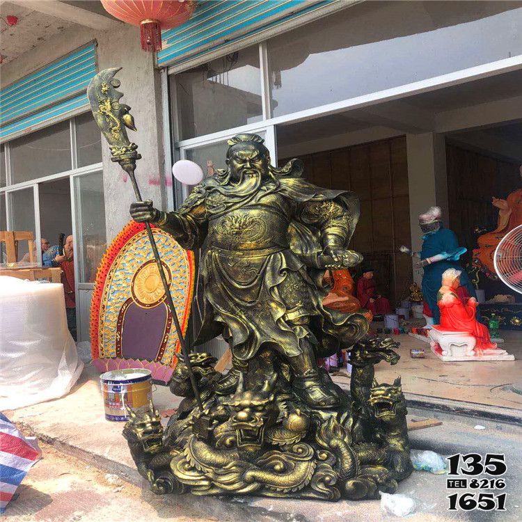 關公雕塑-不銹鋼噴金烤漆大型景觀仿銅關公雕塑 關公雕塑-不銹鋼噴金烤漆大型景觀仿銅關公雕塑高清圖片