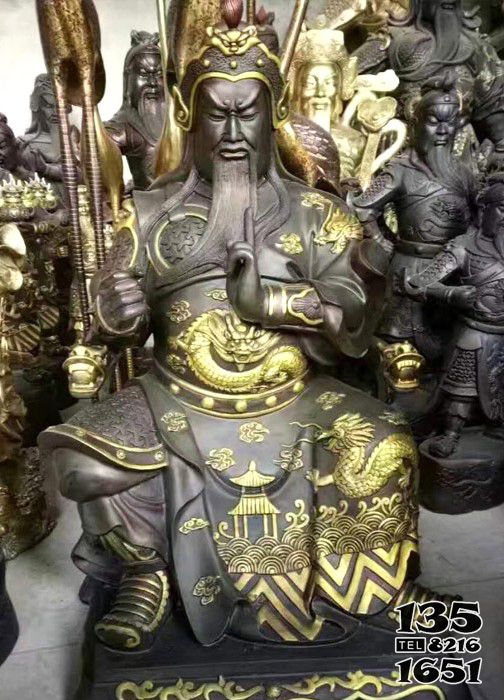 關公雕塑-景區寺廟大型景觀玻璃鋼關公雕塑