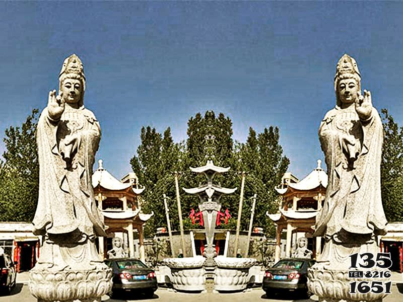 觀音雕塑-景區戶外大型大理石石雕觀音雕塑 觀音雕塑-景區戶外大型大理石石雕觀音雕塑高清圖片