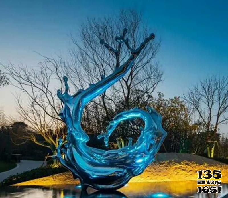 海浪浪花雕塑-海邊裝飾一朵藍色不銹鋼海浪浪花雕塑 海浪浪花雕塑-海邊裝飾一朵藍色不銹鋼海浪浪花雕塑高清圖片