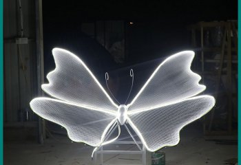 蝴蝶雕塑-公園野外亮燈照明不銹鋼大型蝴蝶雕塑